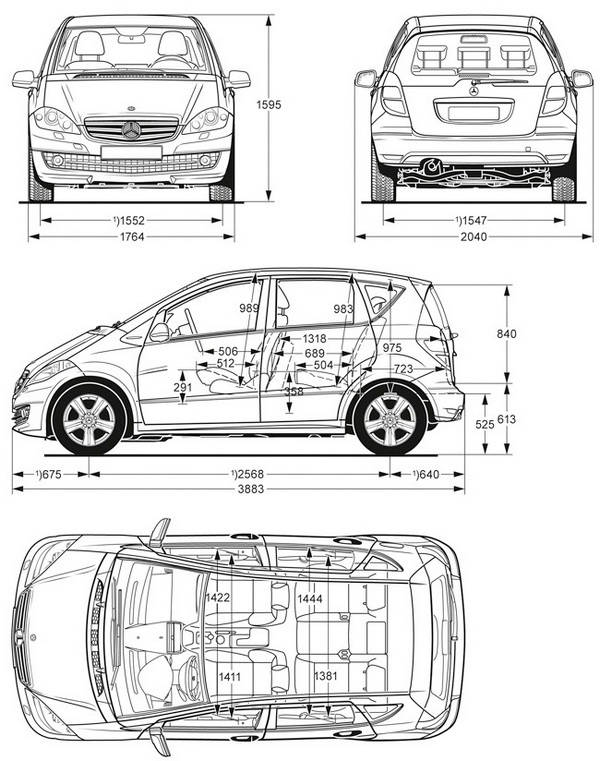 Mercedes Klasy A drugiej generacji — dane techniczne, wymiary, silniki, spalanie, pojemność, ceny, opinie