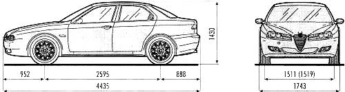Alfa Romeo 156 - dane techniczne, wymiary, silniki, spalanie, pojemność, ceny, opinie
