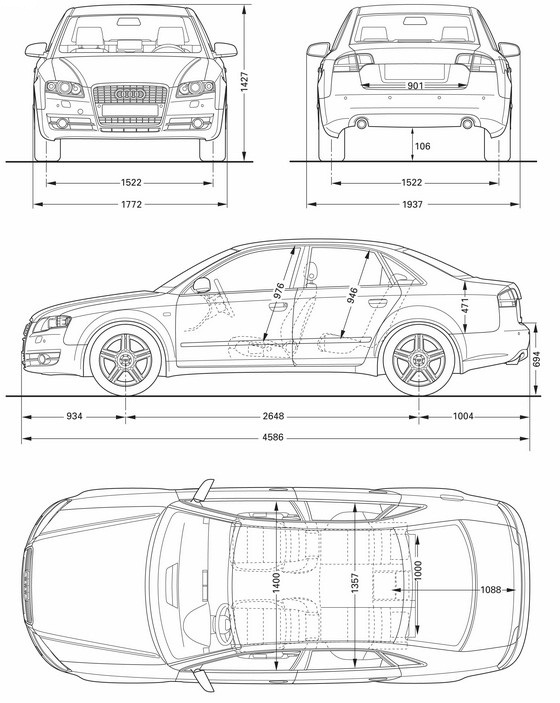Audi A4, Audi S4 Avant B7 - dane techniczne, wymiary, silniki, spalanie, pojemność, ceny, opinie