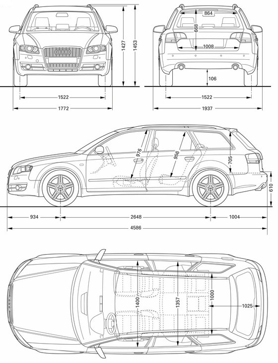 Audi A4, Audi S4 Avant B7 - dane techniczne, wymiary, silniki, spalanie, pojemność, ceny, opinie