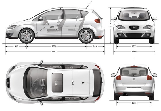 SEAT Altea - dane techniczne, wymiary, silniki, spalanie, pojemność, ceny, opinie
