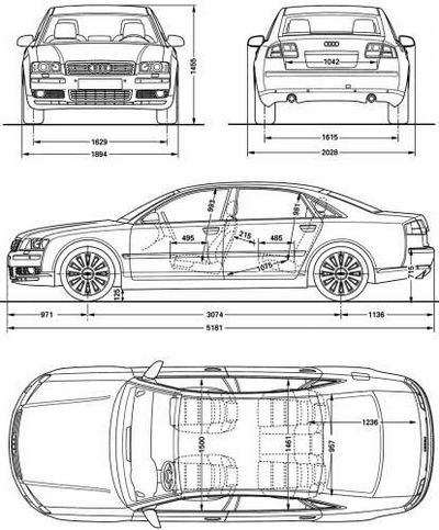 Audi A8 D3 - dane techniczne, wymiary, silniki, spalanie, pojemność, ceny, opinie